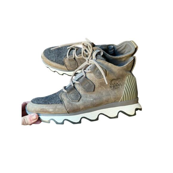 Sorel Weatherproof Kinetic Caribou Hiking Snow Sneaker Boot - Quarry Grey Brown - Picture 8 of 12